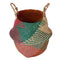 Wicker Storage Basket Planter Flowerpot Vase Holder Handled Bag Basket Red