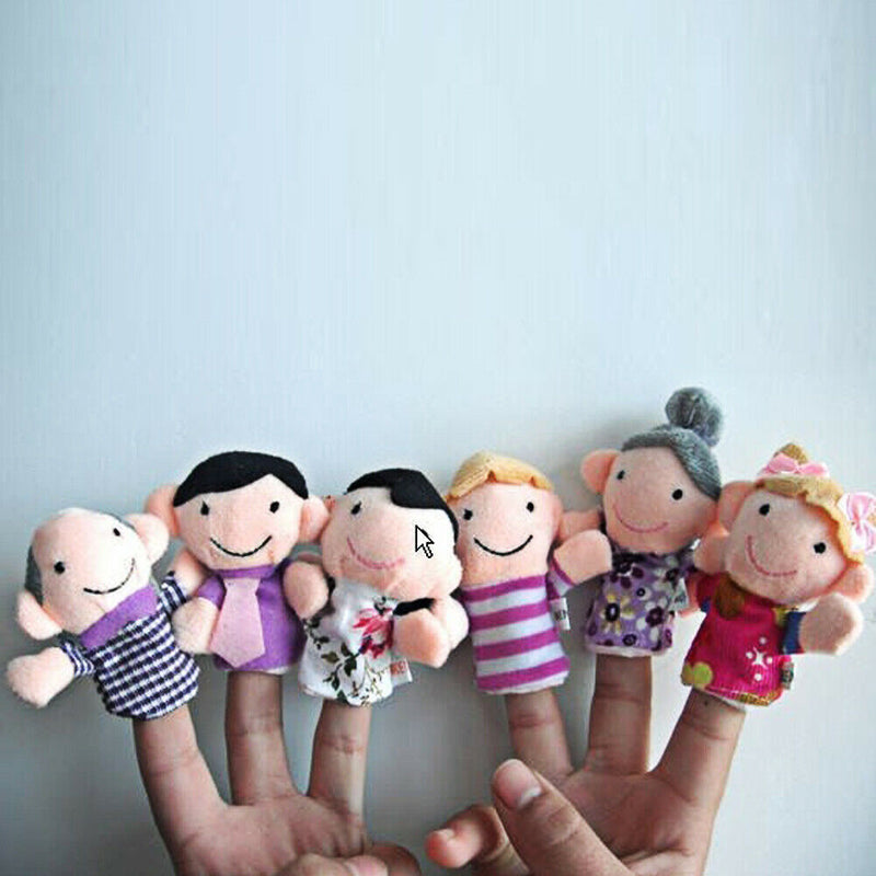 6pcs Baby Kids Plush Cloth Play Game Learn Story Family Finger Puppets Toys