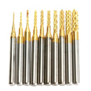 1X(10Pcs 0.8-3.175Mm Pcb Drill Bits 1/8 Inch Cnc End Mill Engraving Cutter