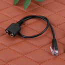 2pcs Dual 3.5mm Audio Jack Female to Male RJ9 Plug Adapter Convertor Cable