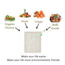 3Pcs Outdoor Reusable Natural Cotton Net Bag Camping Food Collection Storag