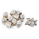 10x UHF Male PL259 Plugs Crimp RG58/142/LMR195 RG400 Screwed Coupling Connector