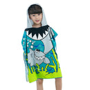 Shark Pattern Children Beach Towel Cartoon Hooded Boys Girl Baby Bath Towel