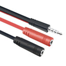 1PC 3.5 mm Earphone Headphone Splitter Cable Adapter Jack Male to Double Fem Hn