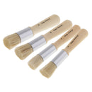 3x Artist Round Wood Handle Bristle Oil Watercolor Acrylic Paint Stencil Brushes