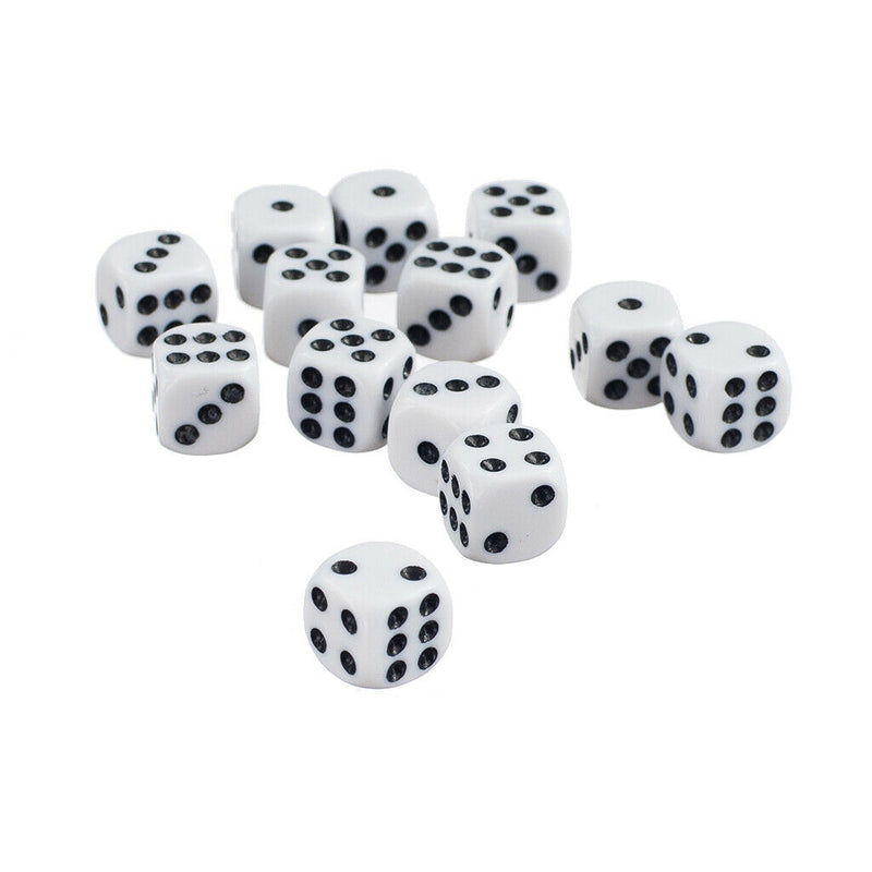 100 Pack Opaque Dice D6 Six Sided Die for RPG DND MTG Boad Games Gift