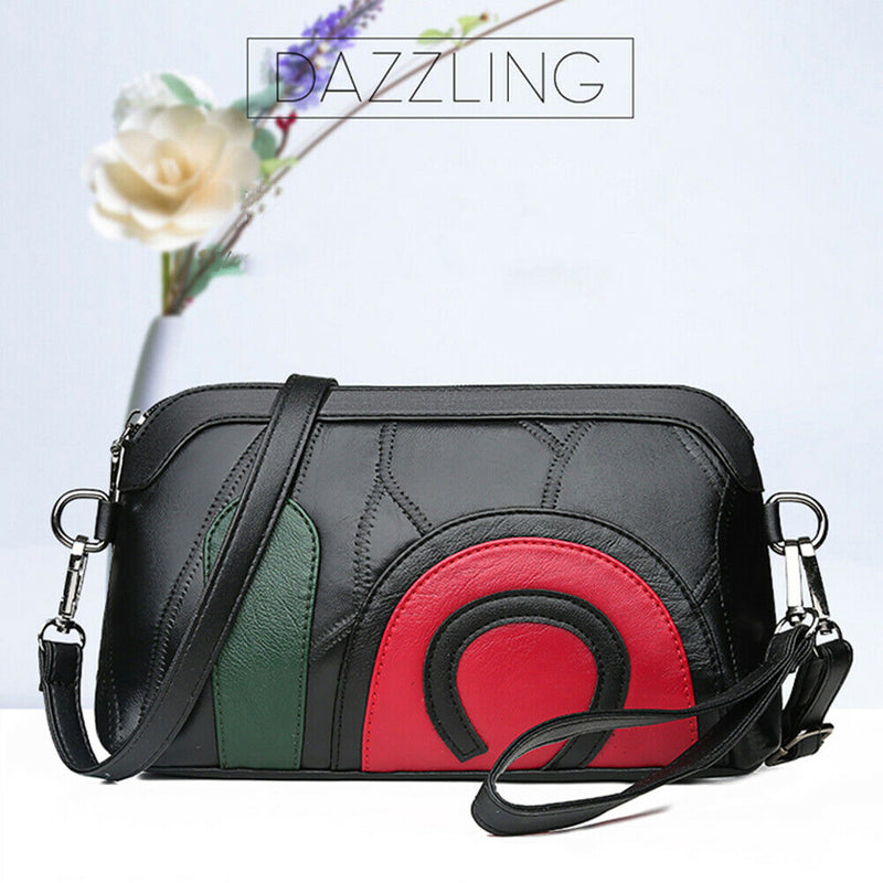 Sheepskin Leather Shoulder Clutch Bag Women Fashion Print Messenger Handbag