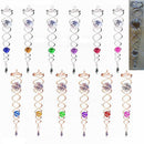 2 Pieces Metal Crystal Spiral  Wind Spinner for Indoor Outdoor Purple