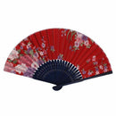 Chinese Style Floral Pattern Summer Folding Hand Fan Red, Pink, Blue, Green N1B4