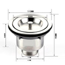 35mm Stainless Steel Strainer Basket Kitchen Sink Basin Drain Waste Filter