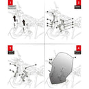 Motorcycle Front Windshield Windscreen Deflector Protector with Bracket for