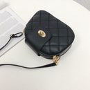 Leather Lattice Shoulder Handbags Women Solid Small Messenger Shell Bags
