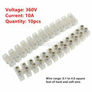 10pcs 12 Position Barrier Strip Terminal Block Dual Row