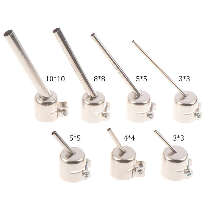 7pcs 850 Series Hot Air Gun Nozzle Lengthen Type 45 Degree Tilt BGA Welding  Kw