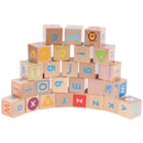 Wooden ABC Blocks, 26PCS Stacking Blocks Baby Alphabet Letters, Counting,