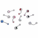 10pcs 14G Mixed Color Double Gem Belly Button Ring Body Jewelry Piercing Se