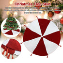 Home Decor Christmas Tree Skirt Floor Folding Round Holiday With Tassels Aprons