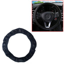 Auto Car Steering Wheel Cover Leather Breathable Anti-slip Black 38cm Accessory