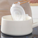 6 Pcs Reusable silicone food pot lid bowl covers wrap keep food stretch fresh Ew