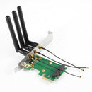 Mini PCI-E Express to PCI-E Wireless Adapter w 3 Antenna WiFi for PC Q5F7
