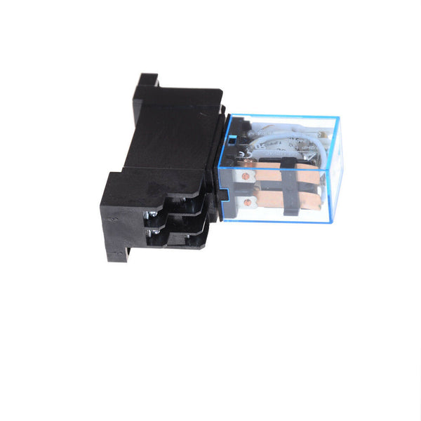 12V DC Coil Power Relay LY2NJ DPDT 8 Pin HH62P JQX-13F With Socket Base  Gw