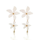 Long Petal Dangles Earrings Irregular Flower Pendant Ear Drop Women Jewelry