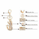 Cute shrimp Rhinestone Keychain Animal Keyring Car S3S8