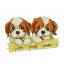 Two Dogs Stamped Cross Stitch Kits DIY Needlework for Beginners 11CT 43x37cm