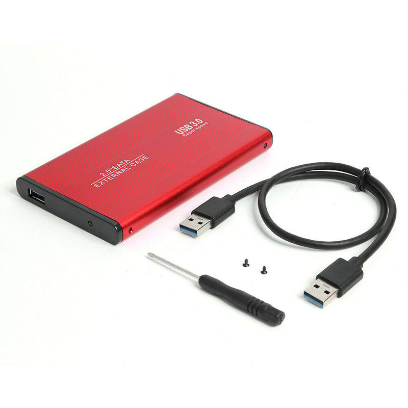 3TB USB 3.0 Hard Disk Enclosure 2.5 inch SATA HDD SSD Mobile Case (Red)