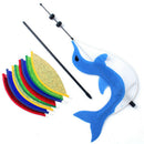 Cute Cartoon Dolphin Rainbow Wind Spinner Colorful Windmill Kids Outdoor Toys 3C
