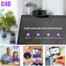 1080P HD Webcam USB Plug and Play Widescreen Built-in MIC Web Camera for PC