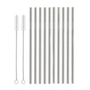 Set of 10 Stainless Steel Straws,Straight Reusable Drinking Straws 10.5 inc B7T9