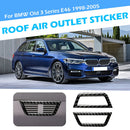 2pcs/set Roof AC Air Vent Covers Carbon Fiber Trim Stickers for BMW E46 98-05