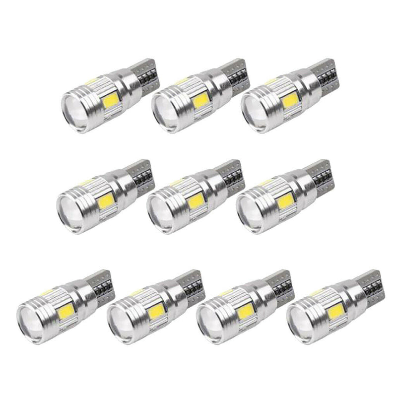 194 168 175 W5W 2825 192 Super White 5630 SMD 12V T10 Wedge LED Bulb Pack Of 10