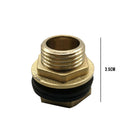 Water Tank Connector 3/4" Female 1" Male Brass Garden Fitting with 2 Rubber Ring
