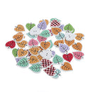 50Pcs Wood Leaf Handmade 2 Holes Wooden Buttons Sewing Scrapbooking DIY Craft