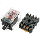 MK2P-I Clear Shell DPDT AC220V Coil Power Relay Socket Base L9U2