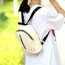 Women PU Leather Pattern Backpack Luxury School Bag Travel Backpack(Beige)