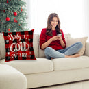 4x Christmas Printed Pillow Case Linen Plaid New Year Throw Cushion Covers