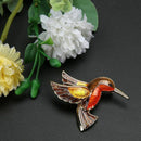 Retro Bird Brooch Rhinestone Diamond-bordered Delicate Alloy Flyer 40x38mm