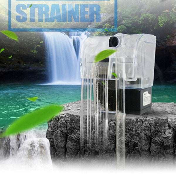 Mini Aquarium Fish Tank Waterfall Hang On External Oxygen Pump Water Filte ZZU