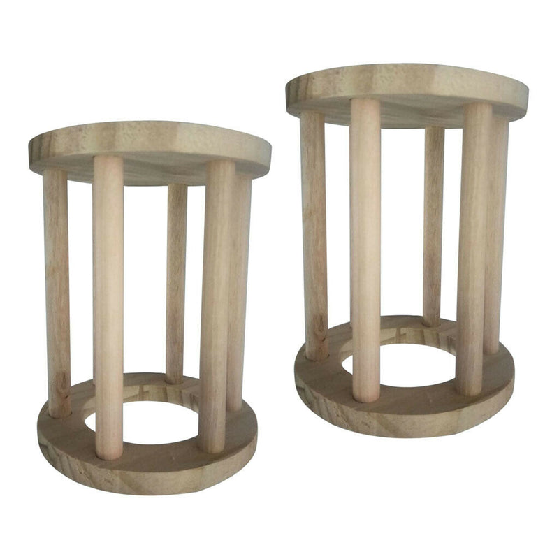 2pcs Durable Hay Feeder Natural Wood Hay Grass Rack for Rabbit Guinea Pig