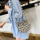Round Thick Cotton Rope Woven Bags Women Beach Messenger Shoulder Handbags