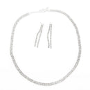 Crystal Rhinestone Necklace Drop Earrings Jewelry Set Wedding Bridal Party