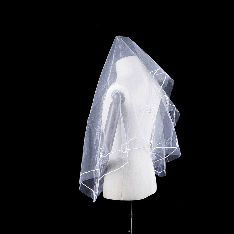 1 x Women 150cm white one layer short wedding bridal veils  Ed BX