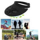Black Summer Sport Outdoor Hat Cap With Solar Sun Power Cooling Fan Bicycli