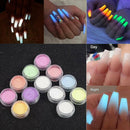 12 Colors/Set Acrylic Fluorescent Powder Glow In the Dark Manicure Nails Pigment