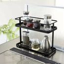 2-Layers Stainless Steel Storage Rack Spice Condiment Basket Desk Organizer