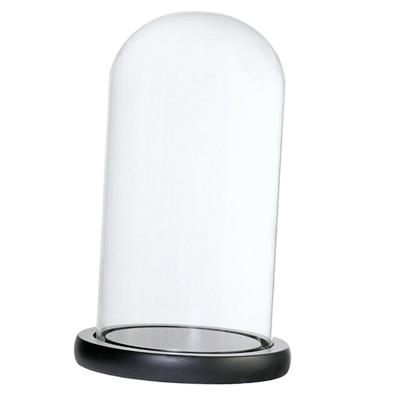 Display Glass Dome Cover Jar for Party Festival Wedding Xmas Decor_Black D