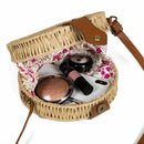 Beach Straw Bags Retro Rattan Hand Bag Cross Body Bohemia Small Round Bag W
